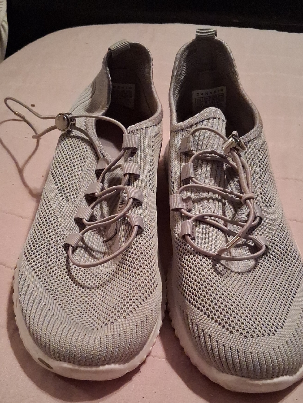 Danskin Light Gray Knit Slip-On Walking Shoes